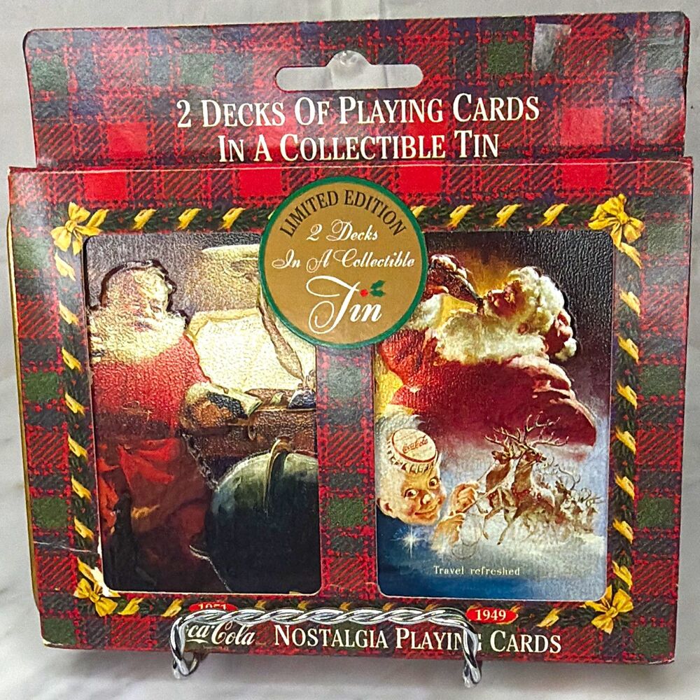 Coca-Cola Limited Edition Nostalgia Playing Cards & Tin Set, 2 Decks